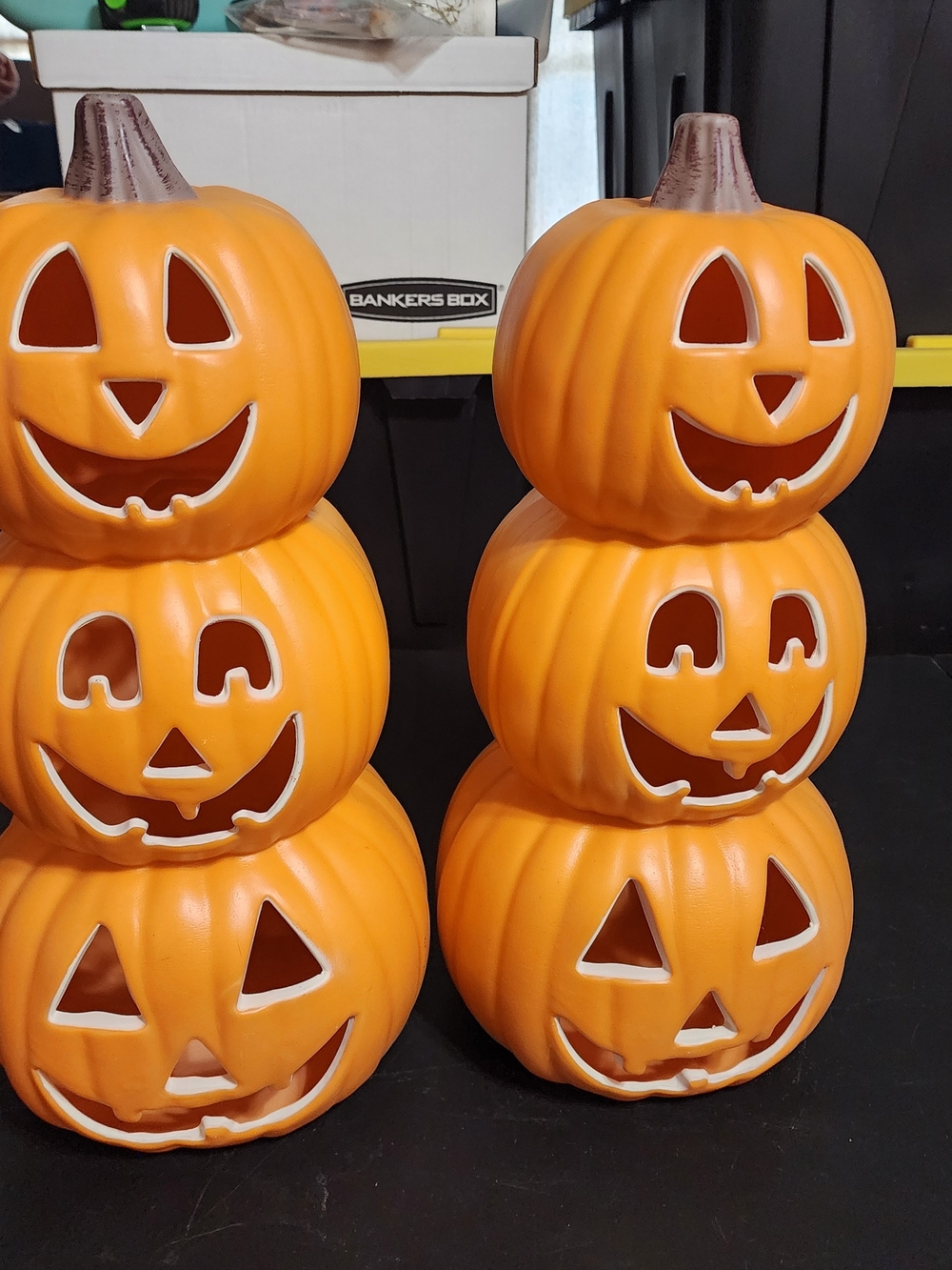 Orange Stacked Jack-O'-Lantern Decorations - Halloween Home Accent